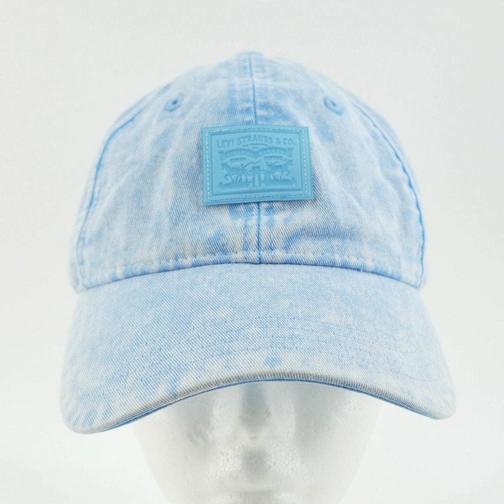 Levi's Baseball Cap Mens OS Light Blue Acid Wash Denim Snapback Hat